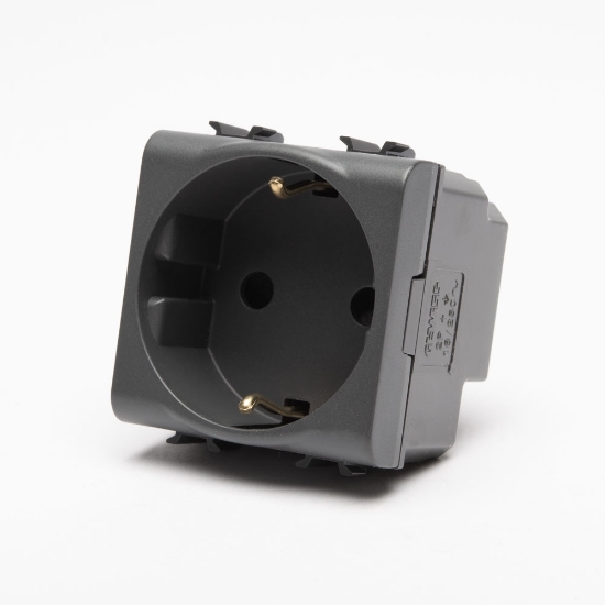 Imagine Priză Schuko 2M 16A negru Chorus – GEWISS | GW12241