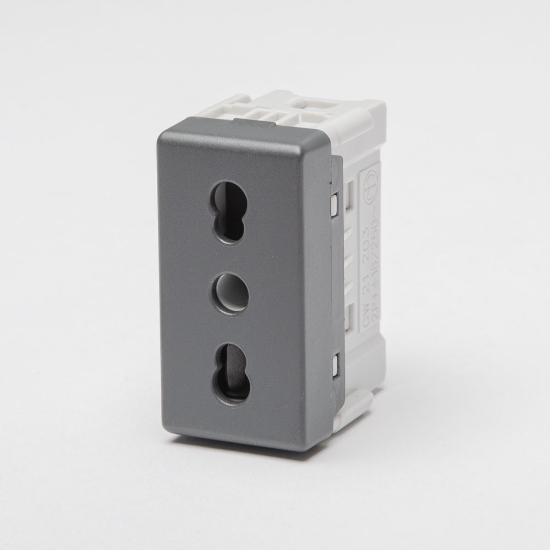 Imagine Priză 1M 2P+E 16A negru System – GEWISS | GW21203