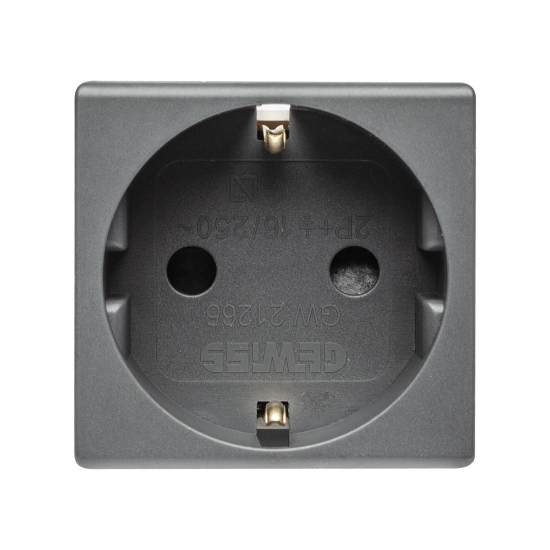 Imagine Priză Schuko 2M 16A negru System – GEWISS | GW21265