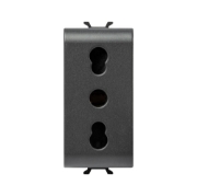 Imagine Priză 1M 2P+E 16A negru Chorus – GEWISS | GW12203