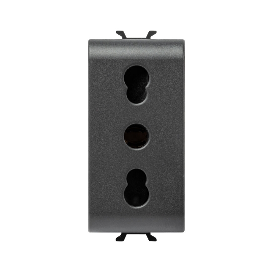 Imagine Priză 1M 2P+E 16A negru Chorus – GEWISS | GW12203