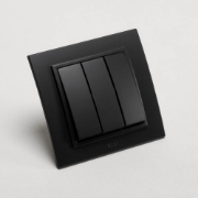 Imagine Întrerupător triplu 10A negru mat Zena - ELBI