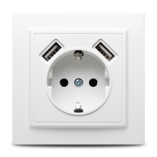 Imagine Priză USB 2.1A alb Racer - NOVELITE | 1301.200