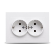 Imagine Priză dublă Schuko 16A alb Grano - OVIVO | 400-010300-907