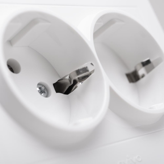 Imagine Priză dublă Schuko 16A alb Grano - OVIVO | 400-010300-907