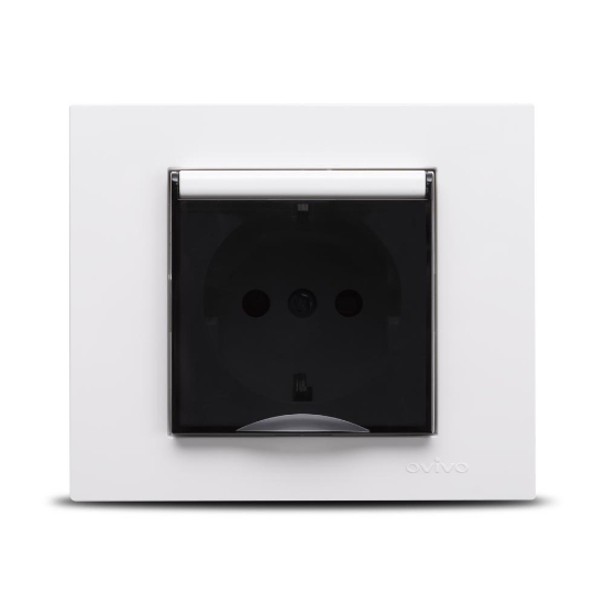 Imagine Priză Schuko cu capac 16A alb Grano - OVIVO | 400-010300-243