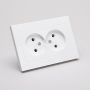 Imagine Priză dublă Schuko 16A alb Grano - OVIVO | 400-010300-908