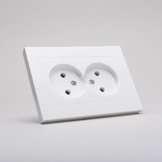 Imagine Priză dublă Schuko 16A alb Grano - OVIVO | 400-010300-908