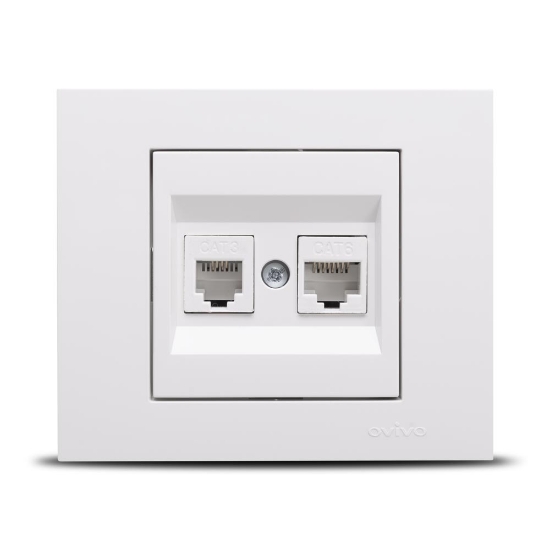 Imagine Priză date RJ45 Cat6 alb Grano - OVIVO | 400-010300-234