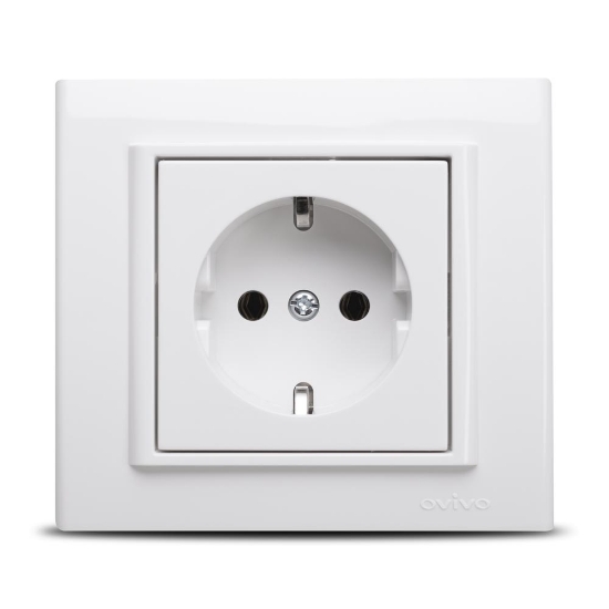 Imagine Priză Schuko 16A alb Mina - OVIVO | 401-010300-217