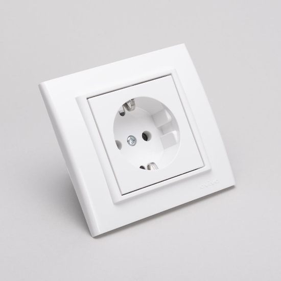 Imagine Priză Schuko 16A alb Mina - OVIVO | 401-010300-217