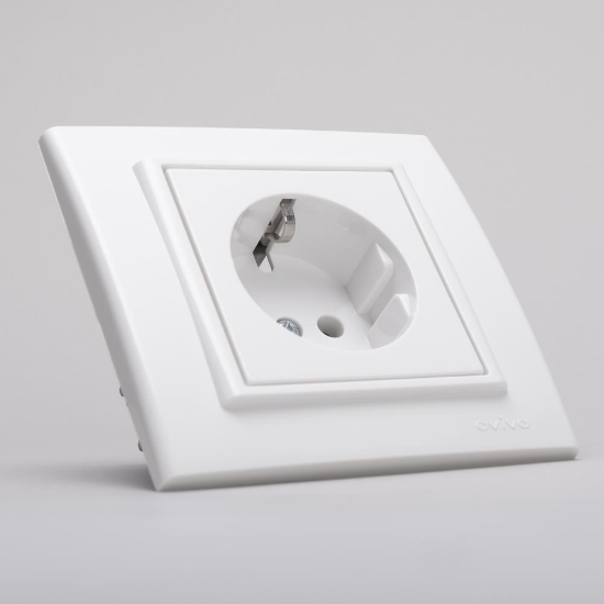 Imagine Priză Schuko 16A alb Mina - OVIVO | 401-010300-217
