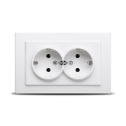 Imagine Priză dublă Schuko 16A alb Mina - OVIVO | 401-010300-907