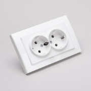 Imagine Priză dublă Schuko 16A alb Mina - OVIVO | 401-010300-907