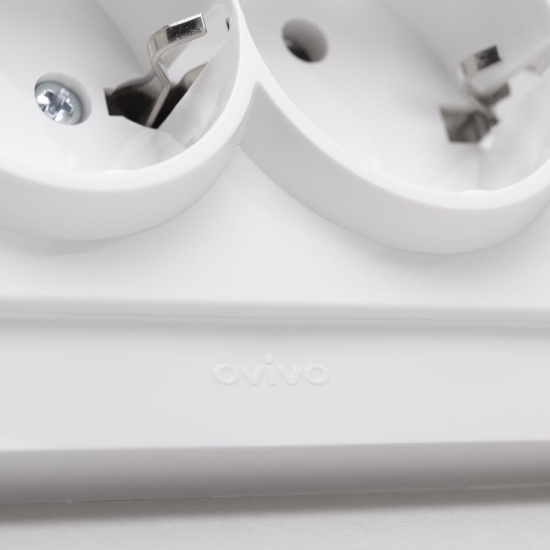 Imagine Priză dublă Schuko 16A alb Mina - OVIVO | 401-010300-907