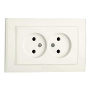 Imagine Priză dublă Schuko 16A alb Mina - OVIVO | 401-010300-908