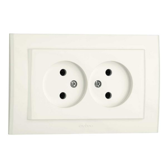 Imagine Priză dublă Schuko 16A alb Mina - OVIVO | 401-010300-908