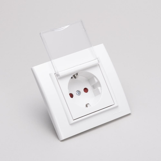 Imagine Priză Schuko cu capac 16A alb Mina - OVIVO | 401-010300-243