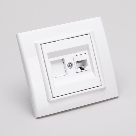 Imagine Priză date RJ45 Cat6 alb Mina - OVIVO | 401-010300-229