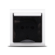 Imagine Priză Schuko cu capac 16A alb Nivo - OVIVO | 402-010000-243