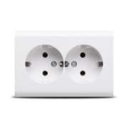 Imagine Priză dublă Schuko 16A alb Nivo - OVIVO | 402-010000-907