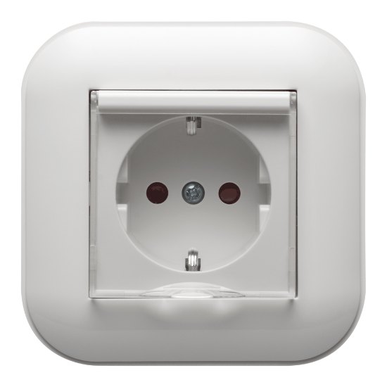 Imagine Priză Schuko cu capac 16A alb Loft - OVIVO | 404-010301-243