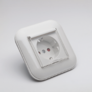 Imagine Priză Schuko cu capac 16A alb Loft - OVIVO | 404-010301-243