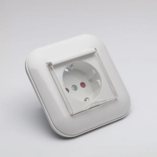 Imagine Priză Schuko cu capac 16A alb Loft - OVIVO | 404-010301-243