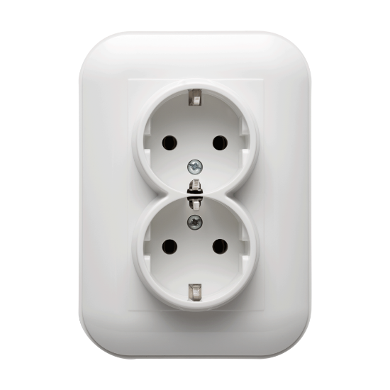 Imagine Priză dublă Schuko 16A alb Loft - OVIVO | 404-010301-907