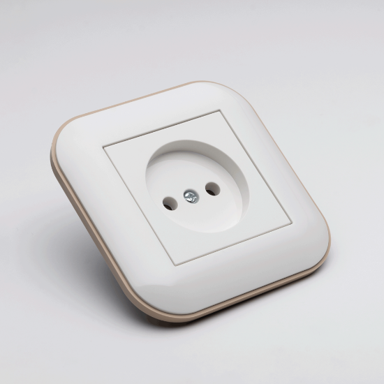 Imagine Priză fără contact de protecție 16A alb/Kraft Loft - OVIVO | 404-010306-215