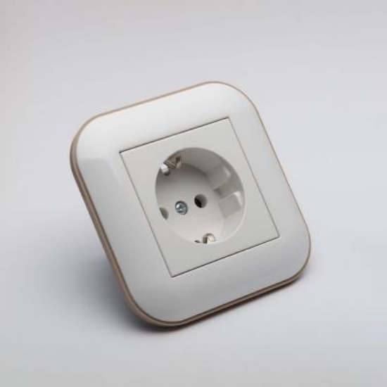 Imagine Priză Schuko 16A alb/Kraft Loft - OVIVO