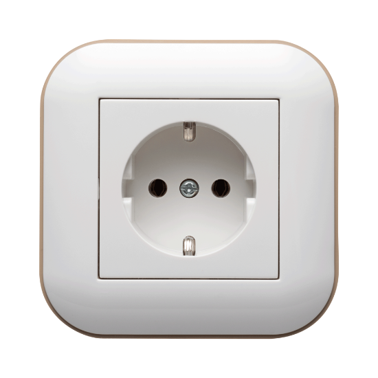 Imagine Priză Schuko 16A alb/Kraft Loft - OVIVO