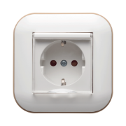 Imagine Priză Schuko cu capac 16A alb/Kraft Loft - OVIVO | 404-010306-243
