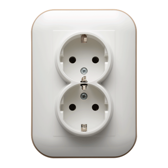 Imagine Priză dublă Schuko 16A alb/Kraft Loft - OVIVO | 404-010306-907