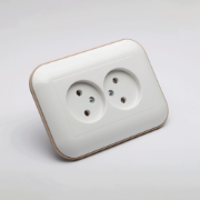 Imagine Priză dublă Schuko 16A alb/Kraft Loft - OVIVO | 404-010306-908