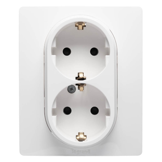 Imagine Priză dublă Schuko 16A alb Niloe - LEGRAND