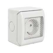 Imagine Priză Schuko aplicată 16A IP55 gri PT IP55 - TOTAL GREEN | 1204.101