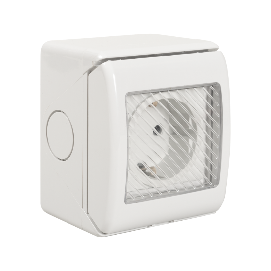 Imagine Priză Schuko aplicată 16A IP55 gri PT IP55 - TOTAL GREEN | 1204.101