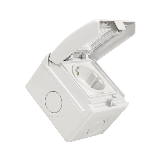 Imagine Priză Schuko aplicată 16A IP55 gri PT IP55 - TOTAL GREEN | 1204.101