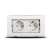 Imagine Priză dublă Schuko aplicată 16A IP55 gri PT IP55 - TOTAL GREEN | 1205.101