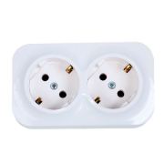 Imagine Priză dublă Schuko aplicată 16A alb Forix - LEGRAND