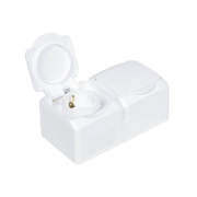 Imagine Priză dublă Schuko aplicată 16A IP44 alb Cedar - SCHNEIDER | WDE000523