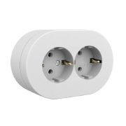 Imagine Priză dublă Schuko aplicată 16A IP54 gri Xone - OVIVO | 406-010000-907