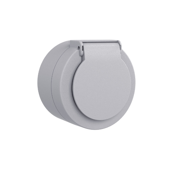 Imagine Priză Schuko cu capac aplicată 16A IP54 gri Xone - OVIVO | 406-240000-249