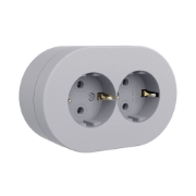 Imagine Priză dublă Schuko aplicată 16A IP54 gri Xone - OVIVO | 406-240000-907