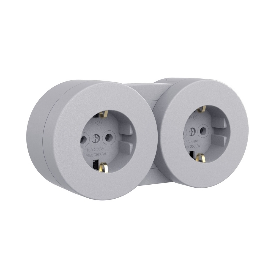 Imagine Priză Schuko aplicată 16A IP54 gri Xone - OVIVO | 406-240000-921