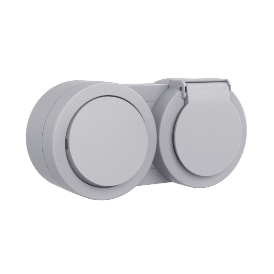 Imagine Priză cu capac+întrerupător aplicat 16A IP54 gri Xone - OVIVO | 406-240000-923