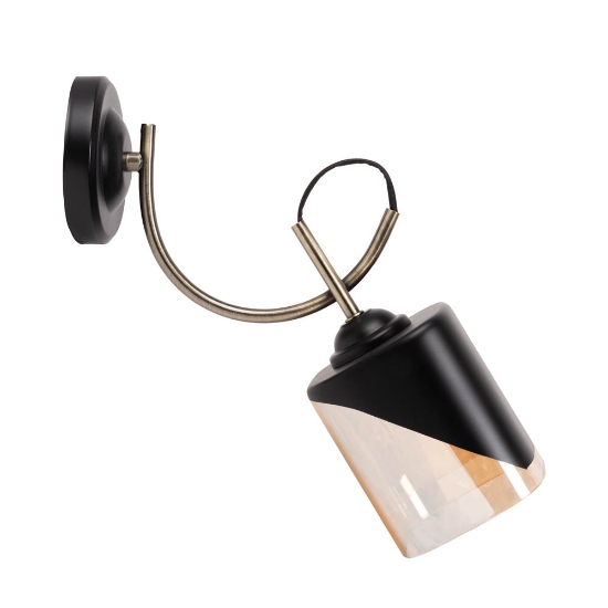 Imagine Aplica Smoky 1XE27 IP20, negru+auriu, Erste