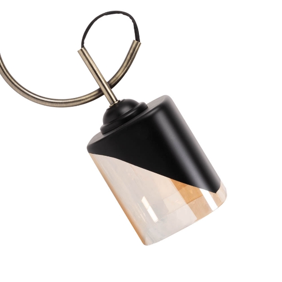 Imagine Lustra Smoky 3XE27 IP20, negru+auriu, Erste