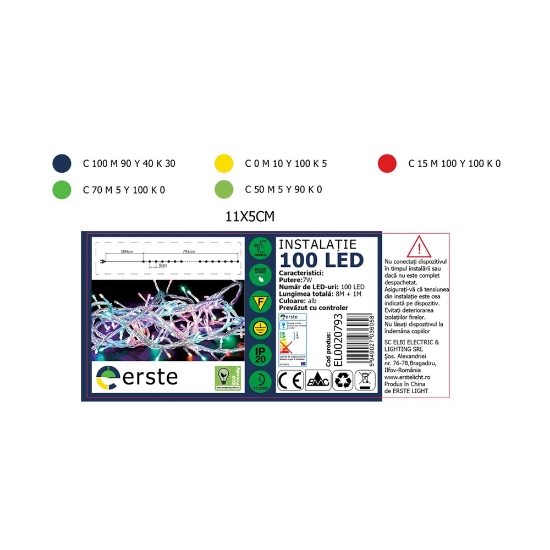 Imagine Instalatie Craciun Alb 100 LED 8m IP20